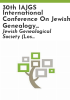 30th_IAJGS_International_Conference_on_Jewish_Genealogy_Syllabus